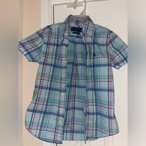 Ralph Lauren boys button down plaid shirt, size 6